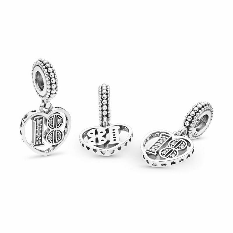 Pandora 18 Dangle Charm Ireland - Sterling Silver/Cubic Zirconia - 934608UKE